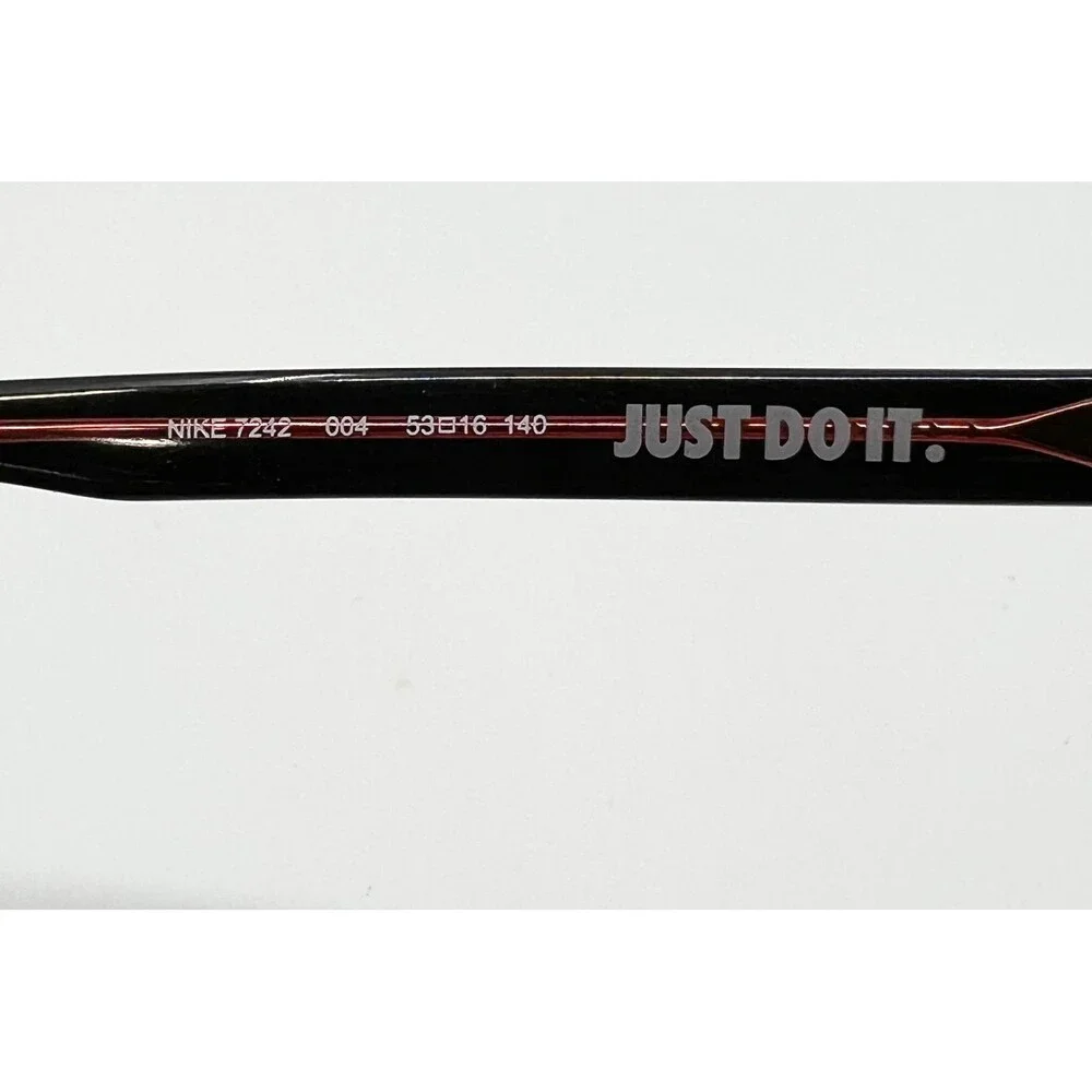Nike Eyeglasses Frames Mens Black Red 7242 004 Rectangular 53-16-140